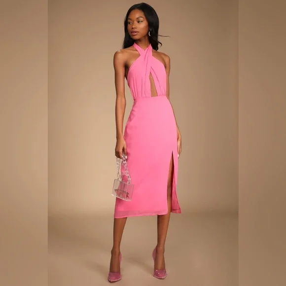 NWT Lulus halter midi dress - Picture 3 of 11